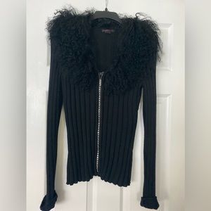 Fun Cocktail V-neck Sweater with rhinestones